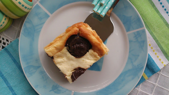 chocolate polka dots cheesecake tarta de queso con lunares de chocolate postre merienda fiesta horno deliciosa sencilla rica