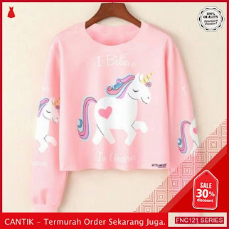 FNC121S24 Sweater Crop Unicorn Babytery Wanita BMGShop To Serba 40 Ribuan