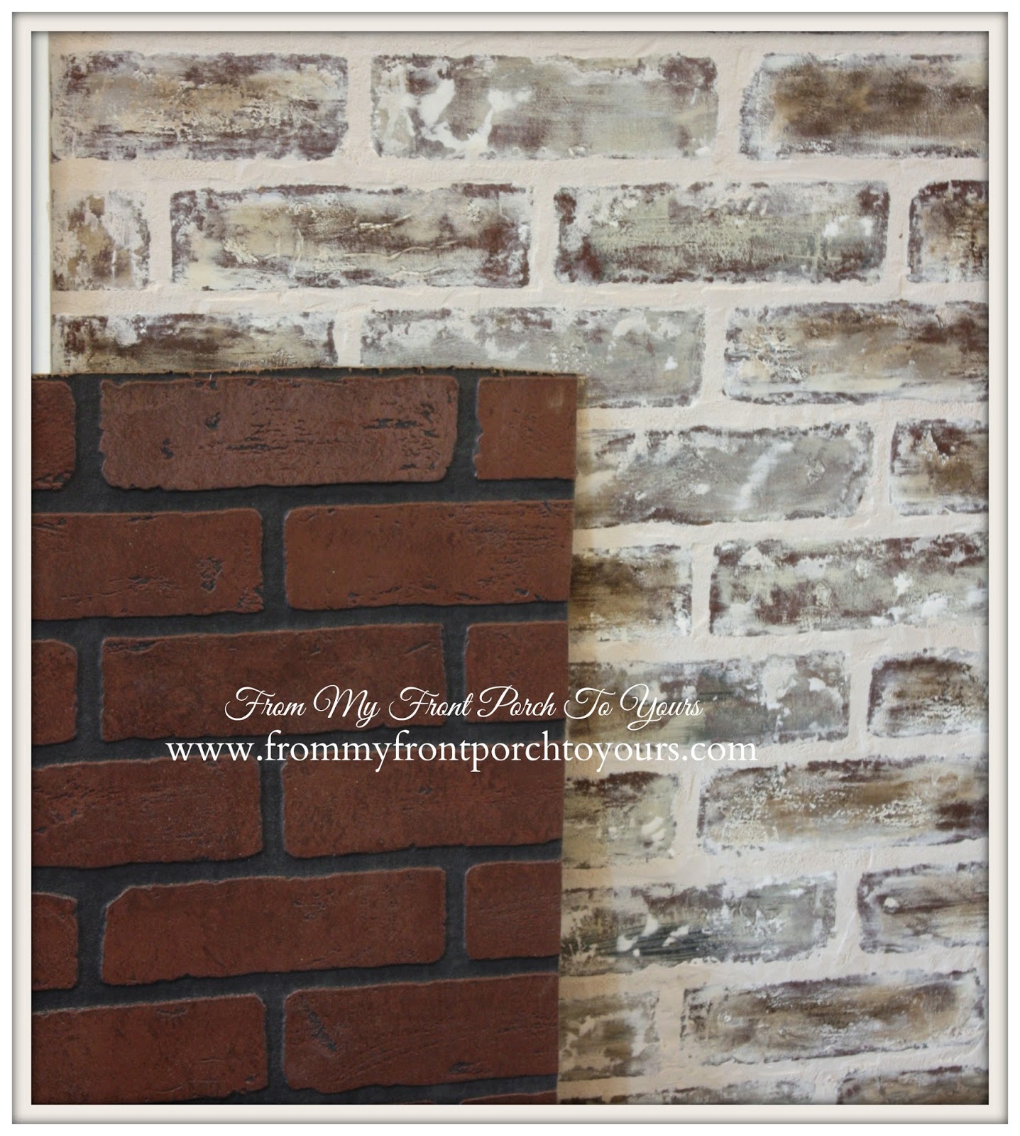 Faux Brick Wall Treatment- From My Front Porch To Yours
