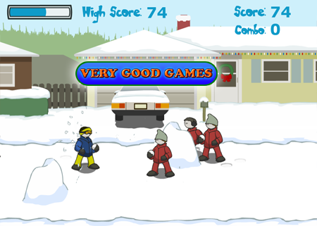 A screenshot from a winter game Snowblitz - play it online for free on the gaming blog Very Good Games