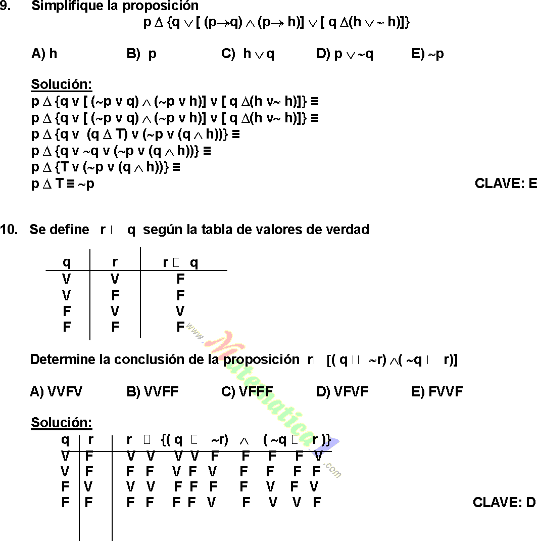 Logica Proposicional Ejercicios Resueltos De Nivel Preuniversitario Pdf