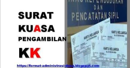 Contoh Surat Kuasa Pengambilan Kk Kartu Keluarga Format Administrasi Desa