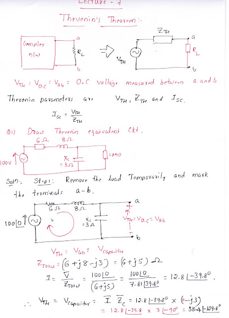 Electrical Circuits & Machines Hand-Written notes: Lecture - 7