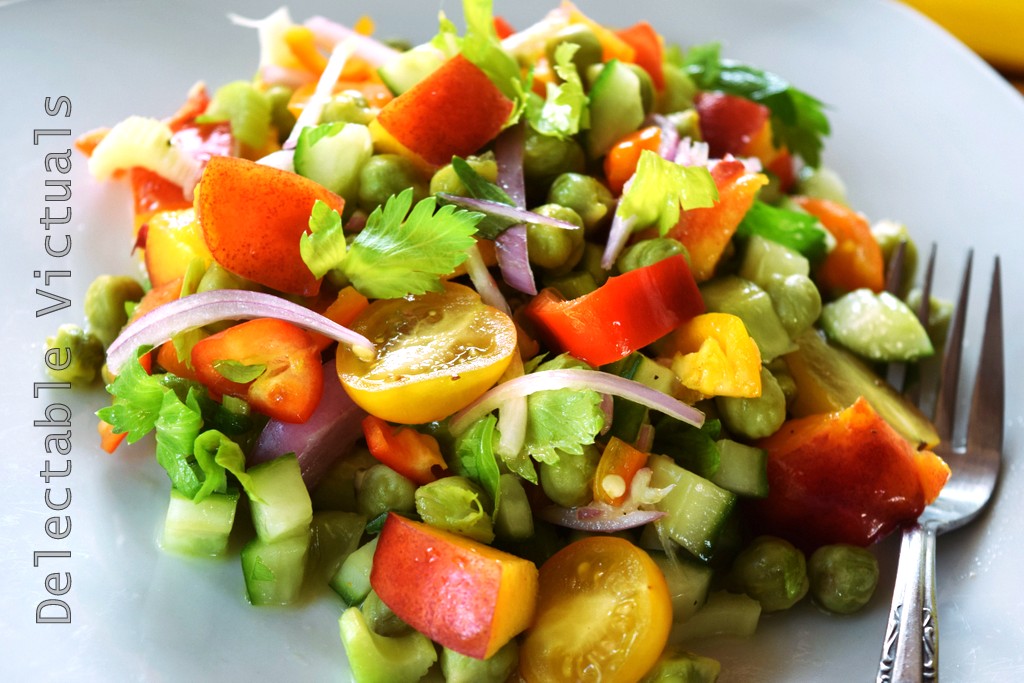 Delectable Victuals Fresh Garbanzo Beans with Nectarine Summer Salad