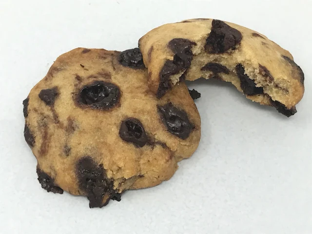 2 home baked chocolate chip cookies