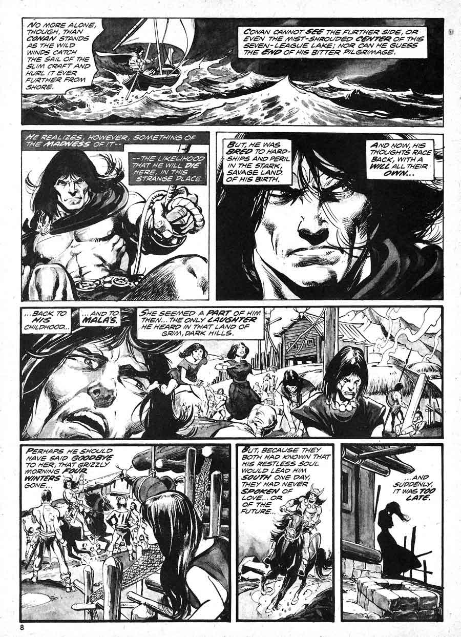 Savage Tales v1 #4 conan marvel comic book page art by Neal Adams