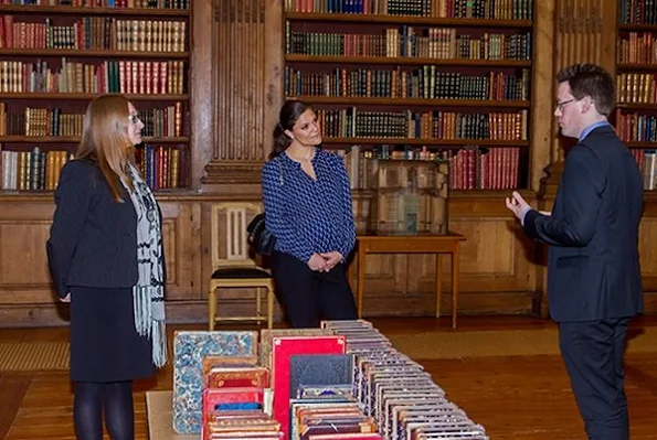 Crown Princess Victoria of Sweden visit The Bernadotte Library at the Royal Palace
