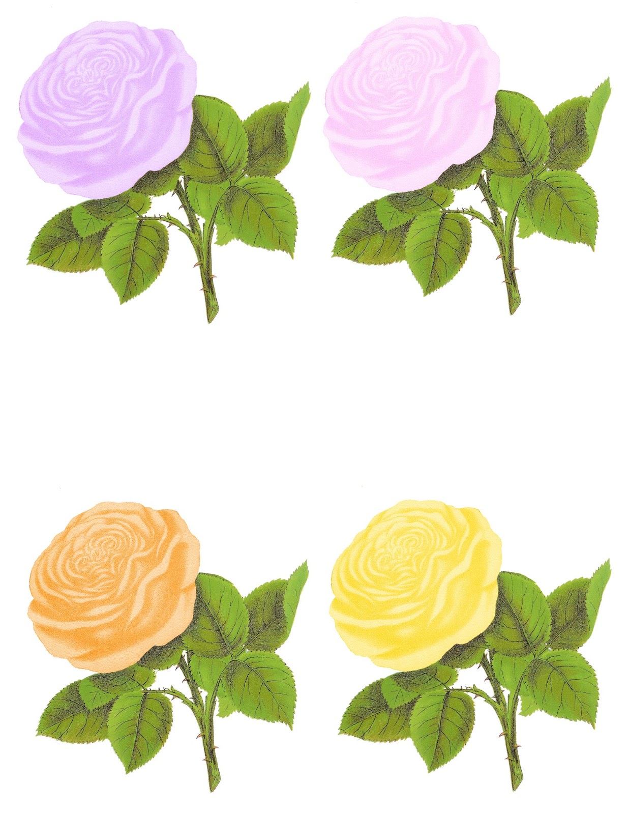 Antique Images Paper Crafting Rose Digital Collage Sheet Flower Clip Art