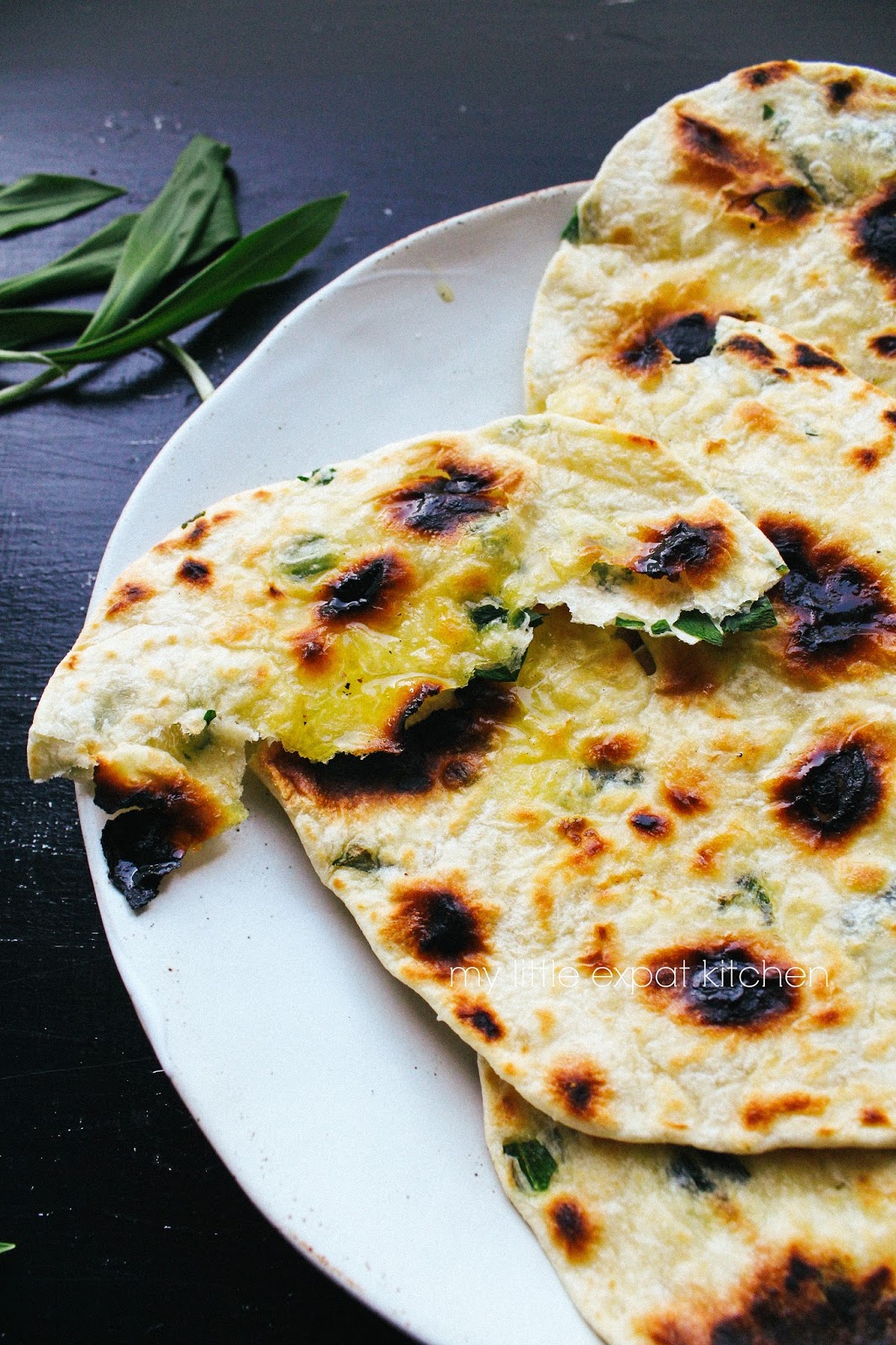 My Little Expat Kitchen Wild garlic flaky flatbreads