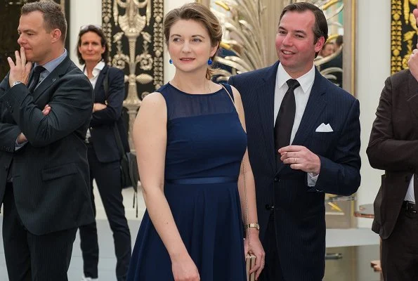 Maria Teresa, Duke Guillaume, Duchess Stephanie and Prince Louis, Princess Stephanie wore Hobbs Abigale dress