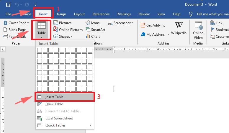 Cara Membuat Tabel di Microsoft Word 2019