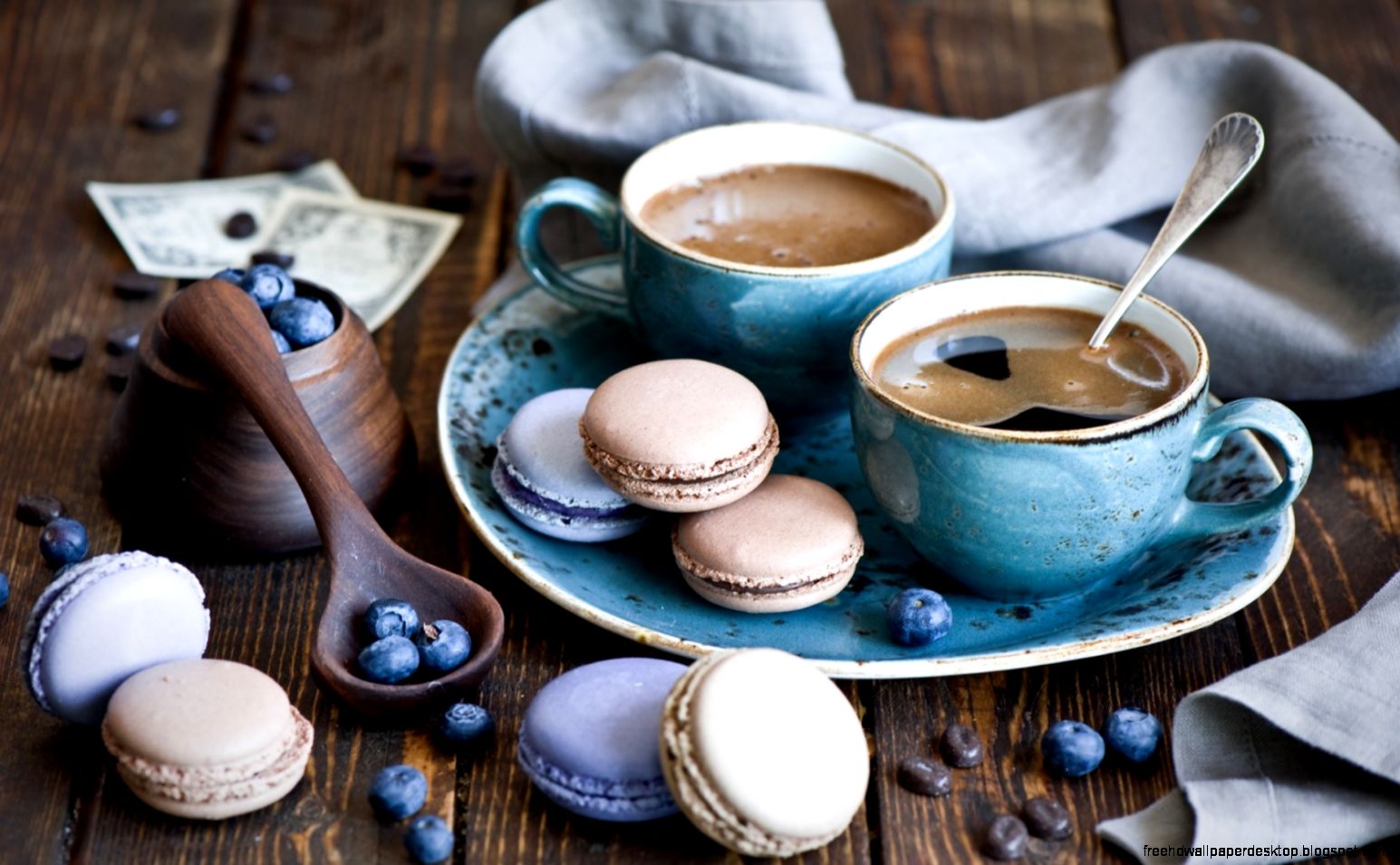 Cookies Macaroon Coffee Dessert Blueberries 7010866