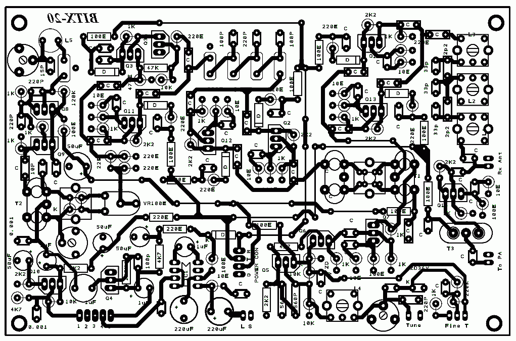 LAY OUT KOMPONEN PCB BITX TRANSCEIVER ~ YC3LVX