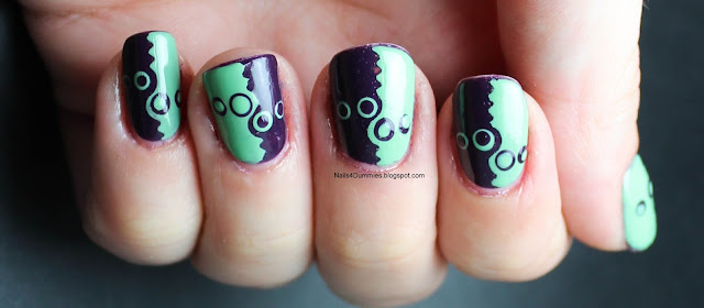 purple and green dots and waves