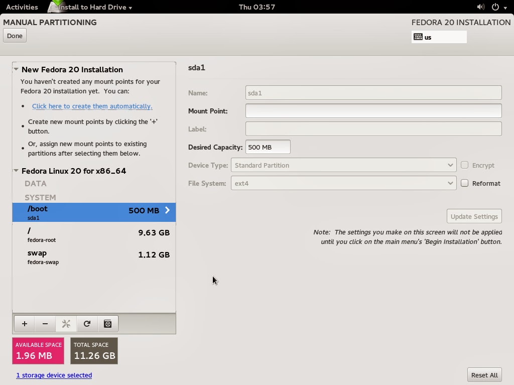 My love to Linux: Step by step guide to install fedora 20 with screenshots