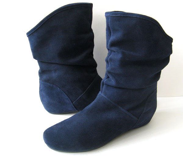 NWOB STEVE MADDEN BLUE SUEDE SLOUCH BOOTS **EXCELLENT** WOMENS SIZE 9-9 ...