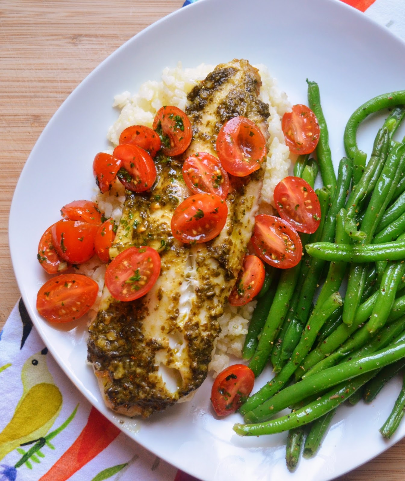 Baked Pesto Tilapia With Tomatoes Alittlesimpnsumpin