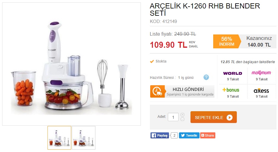 Arcelik K 1260 Rhb Blender Seti Her Marka Bizde Kaliteli Markalar Kusursuz Ve Guvenli Alisveris