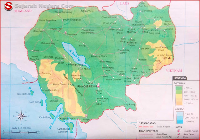 Gambar Peta Kamboja