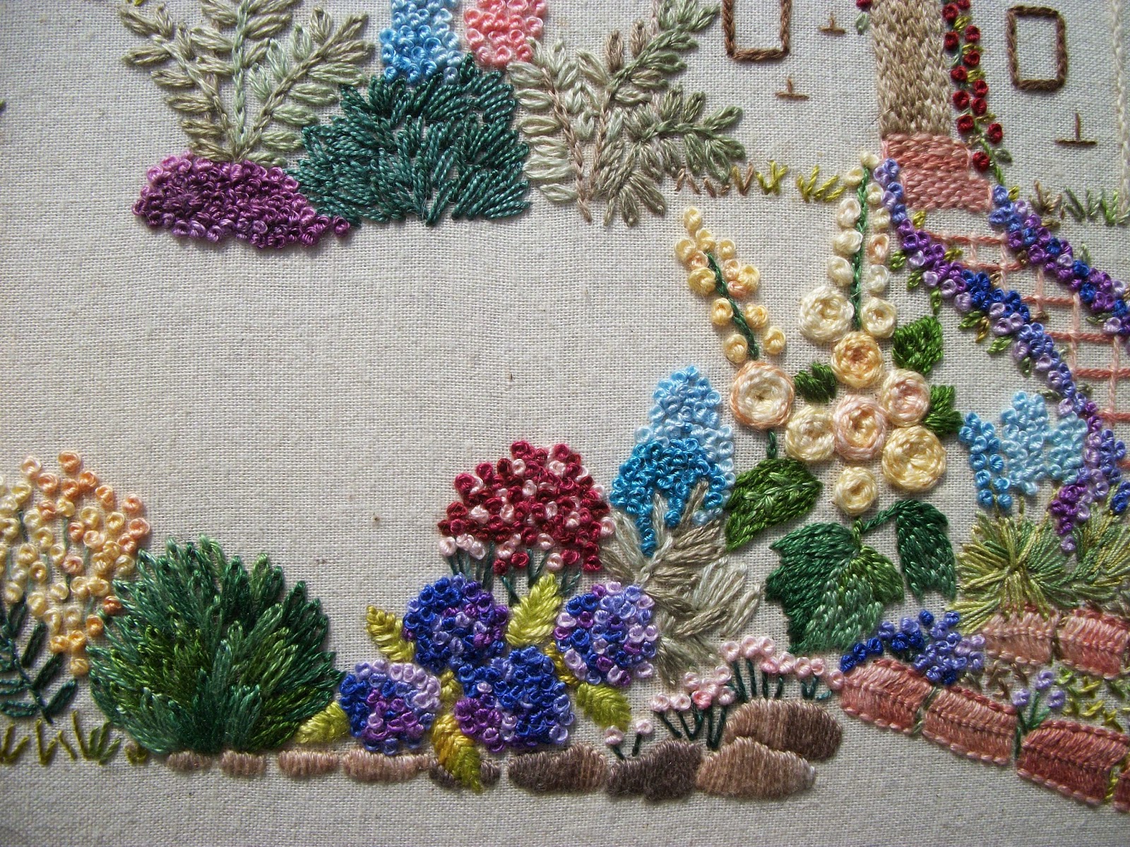 cottage garden embroidery hayfield close
