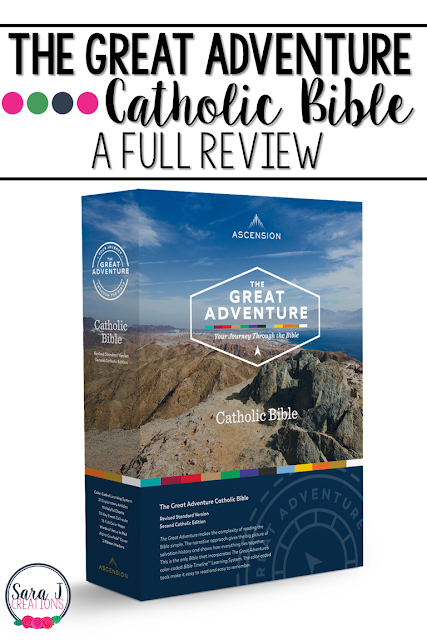 A review of The Great Adventure Catholic Bible. A color coded walk through salvation history makes this Bible perfect for Catechists, Catholic school teachers or anyone who wants to understand the history and overarching story in the Bible.