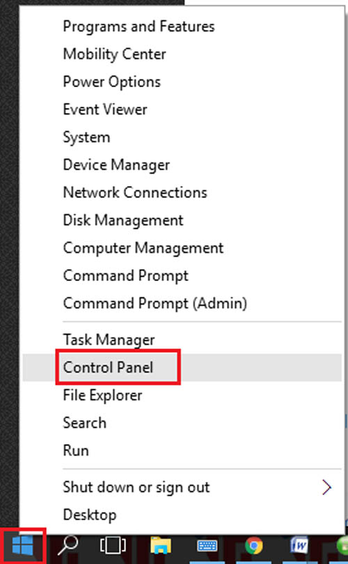 control panel control panel