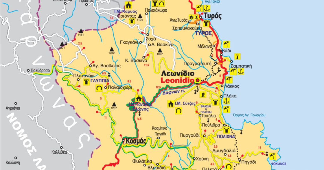 Χάρτης Leonidion.gr