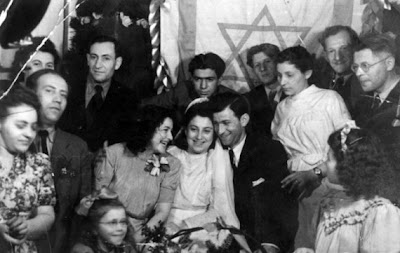 Two Holocaust survivors at their wedding in Rishon LeZion.   