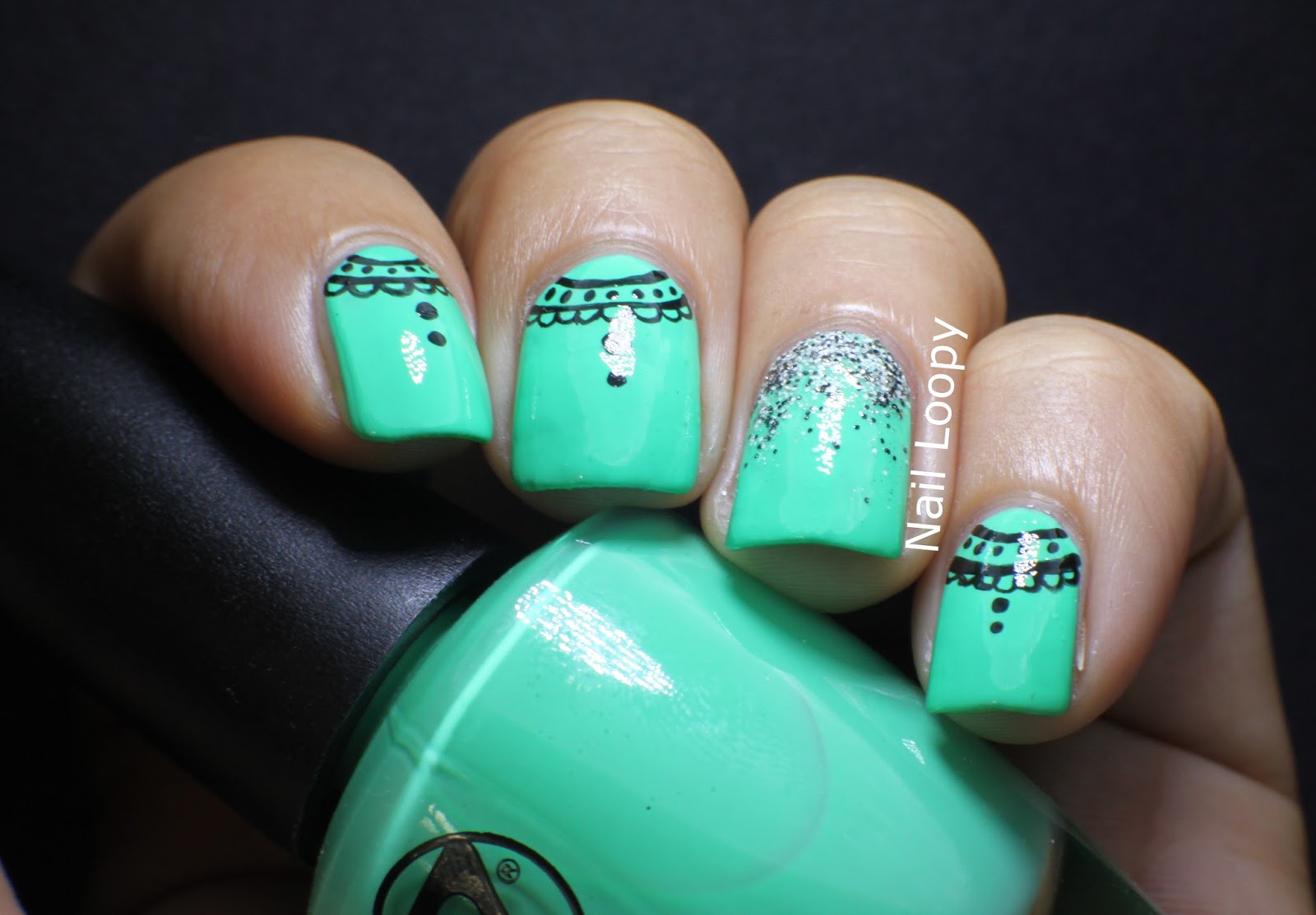 nail loopy: W7 PISTACHIO LACE NAILS