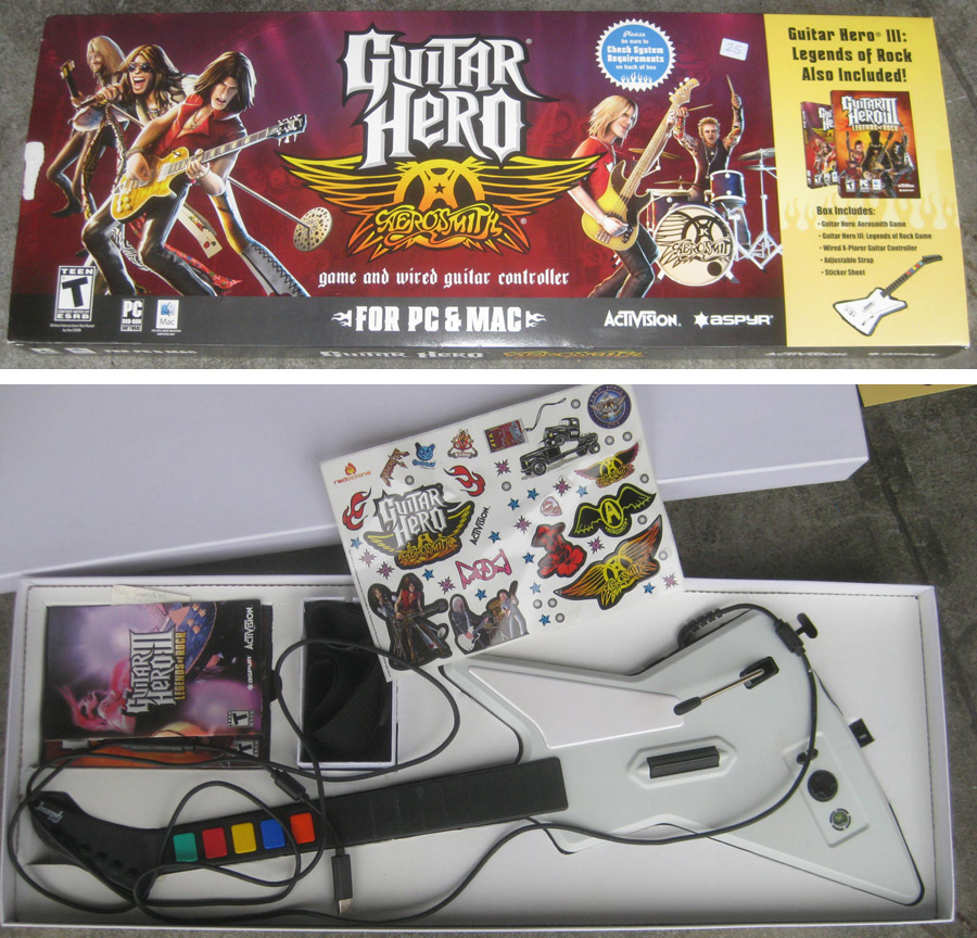 Guitar Hero Aerosmith PC MAC Game DVD-ROM 2008 PC and MAC Discs with Manual  618870618388