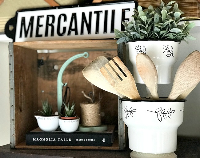IKEA Hack Enamelware Pedestal Planter