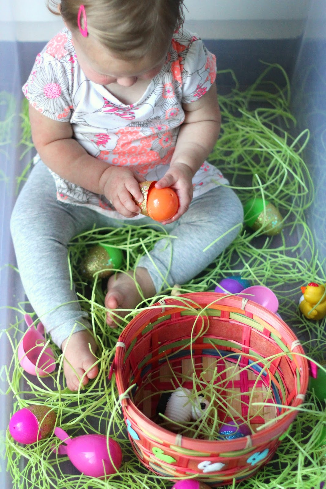 Toddler Approved! Giant Easter Sensory Bin for Toddlers