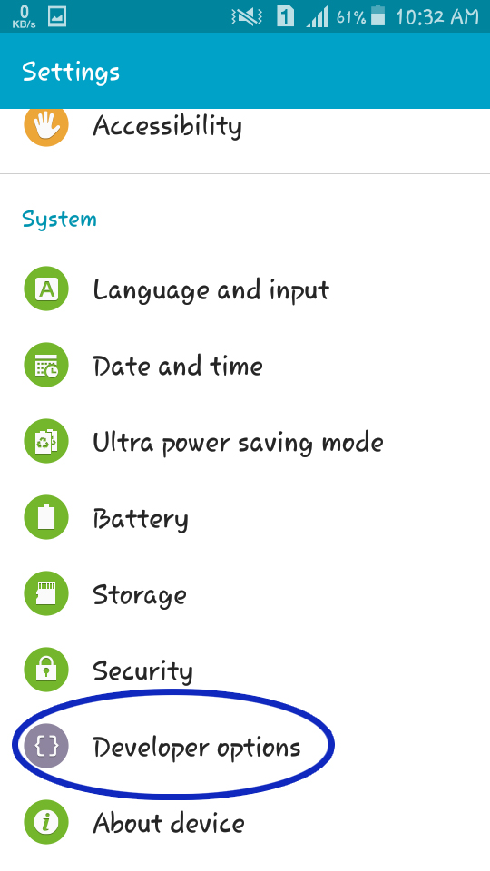 how to enable developer options in android