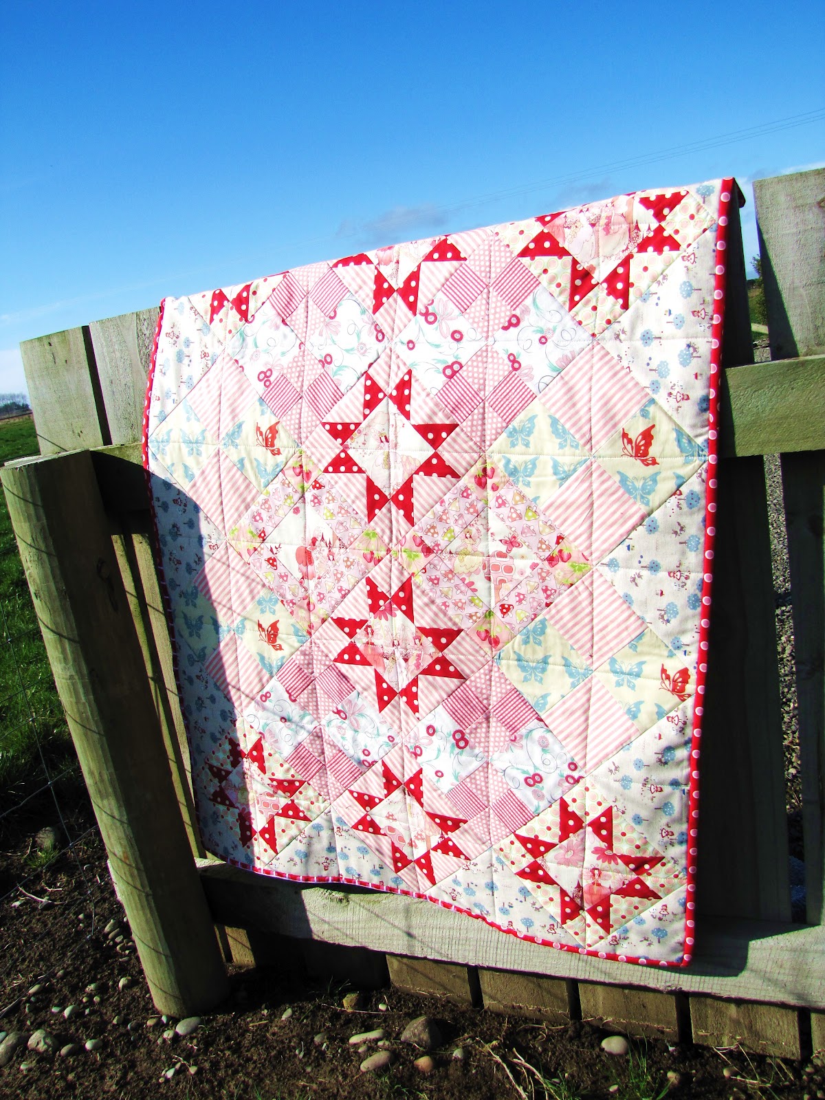 Pink and Red Baby Quilt