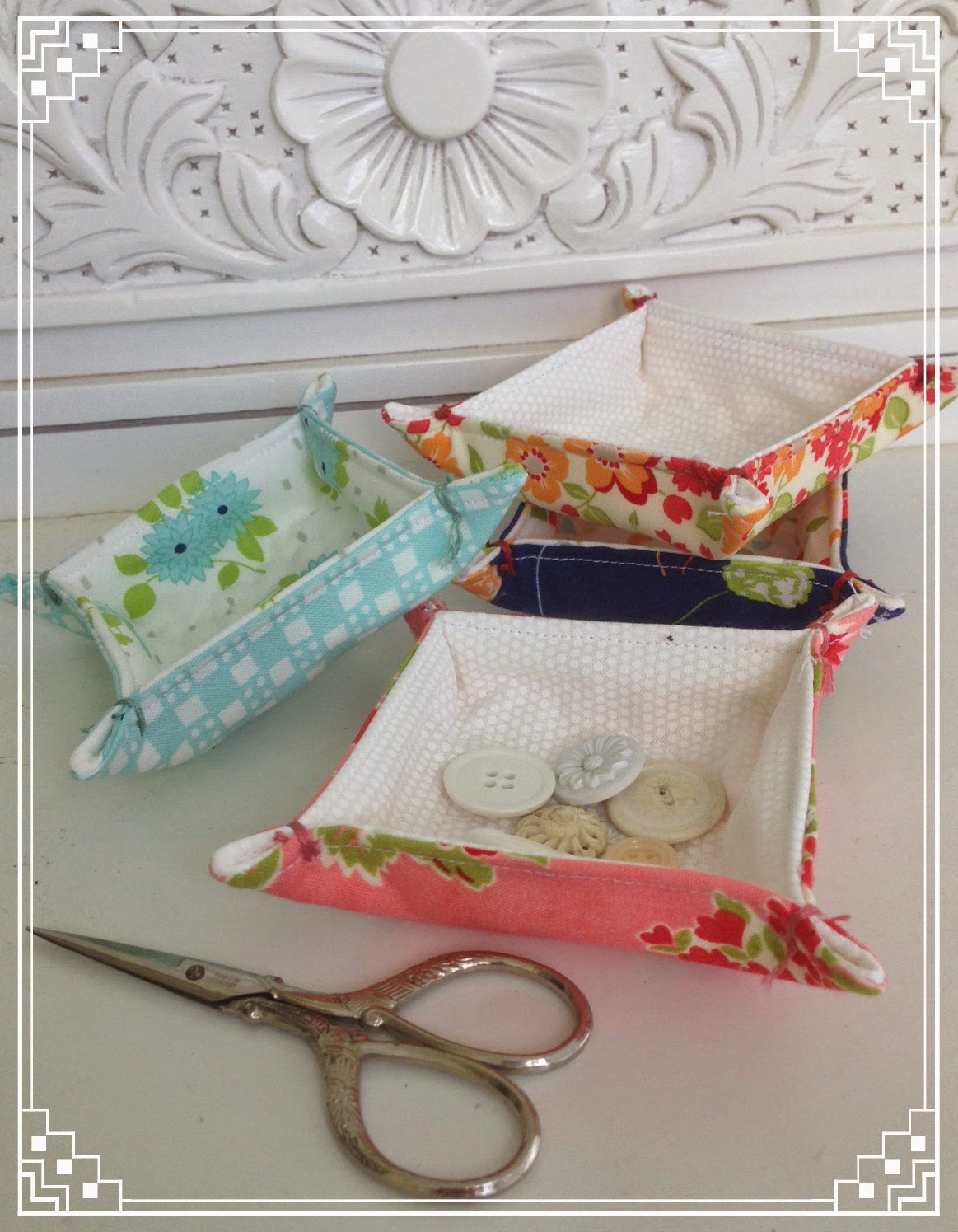 Charm Square Fabric Trays Threadbare Creations