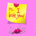 Roze liefdes wallpaper met hartjes en tekst I love you