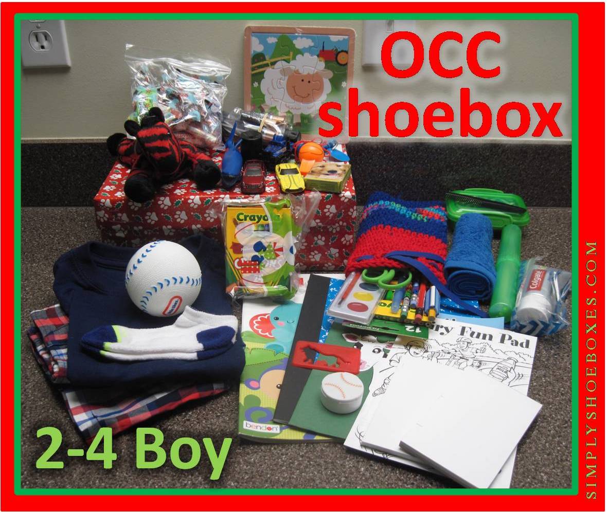 Simply Shoeboxes Example of an OCC Shoebox for Boy 24 Years Old 2016