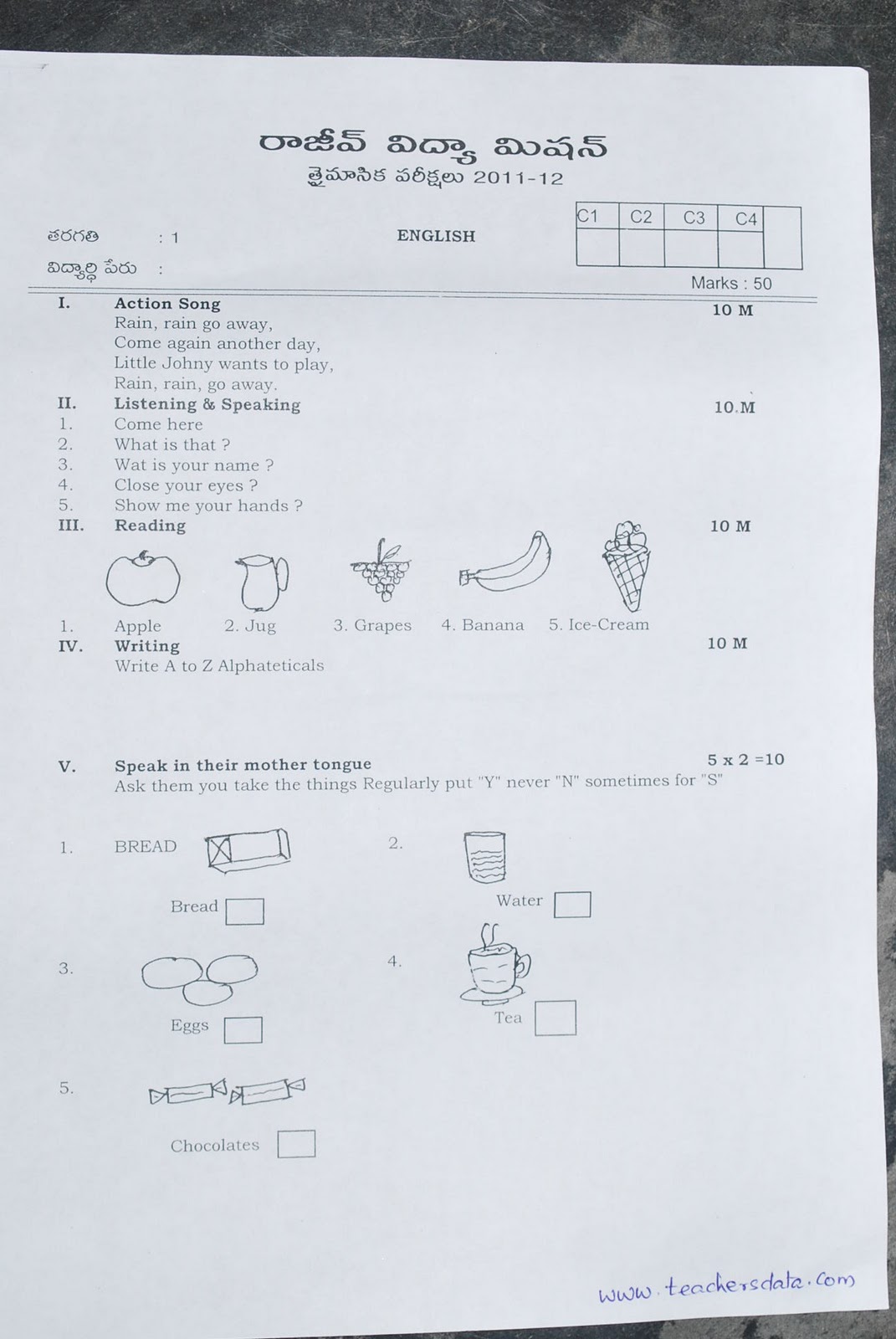 Teachers Data LEP Model Quarterly Question Papers 2nd Class