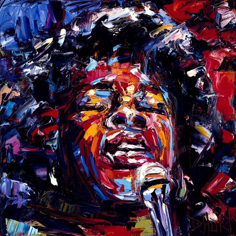 Abstract Jazz Music Art Portrait Painting "Sarah Vaughan" by Texas