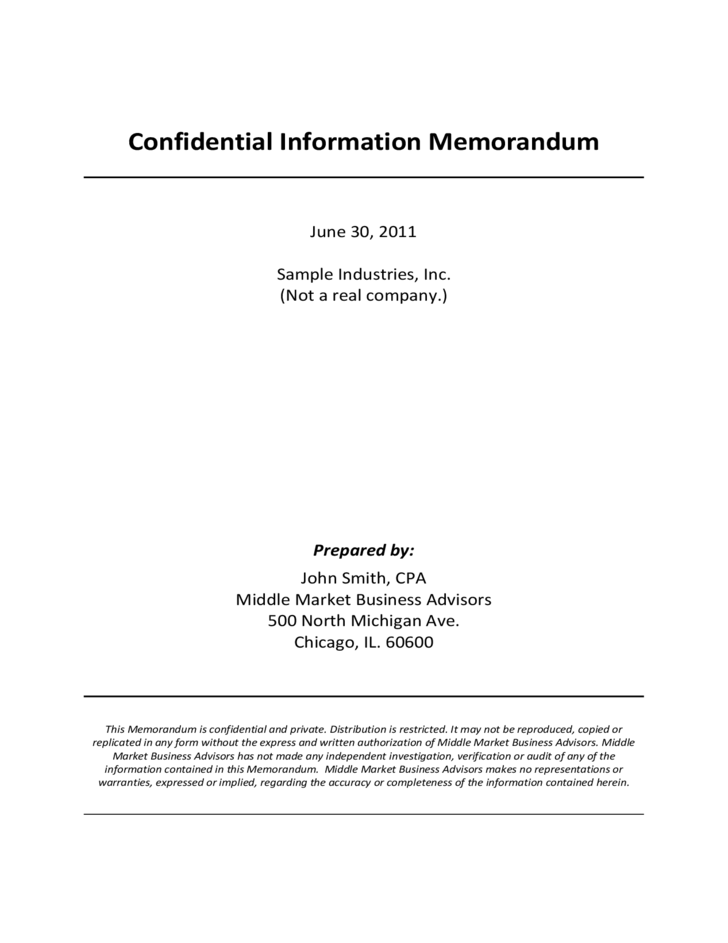 confidential memorandum template