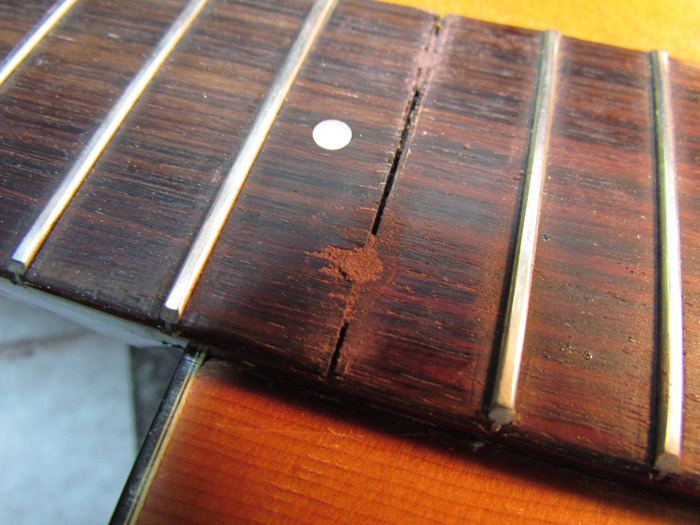 Filling Guitar Fingerboard Holes Crawls Backward (When Alarmed)