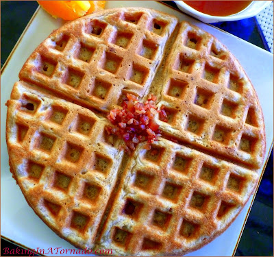 Coffee and Bacon Wake Up Waffles: all the flavors of breakfast in a light and crispy waffle | Recipe developed by www.BakingInATornado.com | #recipe #breakfast