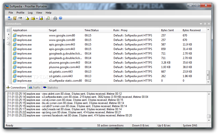 Bytes sent. Bytes but received.