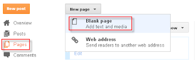 Add Static Pages in Blogger