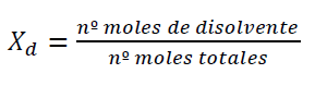 fraccion molar disolvente disoluciones