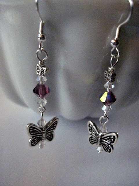 Double Butterfly Fantasy Dangle Earrings