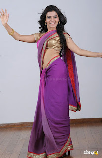 Samantha Spicy Look in Violet Saree in a Photoshoot HQ