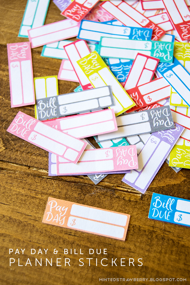 FREE PRINTABLE Bill Due And Pay Day Planner Stickers Minted Strawberry FREE PRINTABLE Bill Due And Pay Day Planner Stickers Minted Strawberry