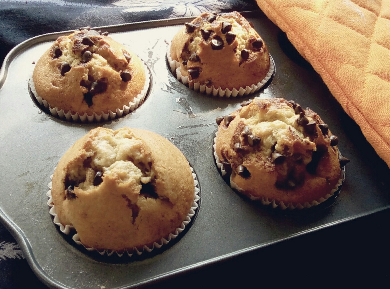 Delighted Baking BANANA CHOCO CHIP MUFFINS