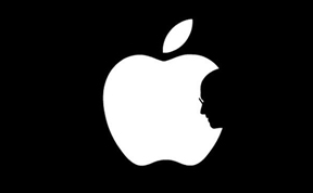 Apple Logo with Steve Jobs silouette 